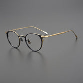 Zeke Vintage Titanium Glasses Frame Round Frames Southood Black gold